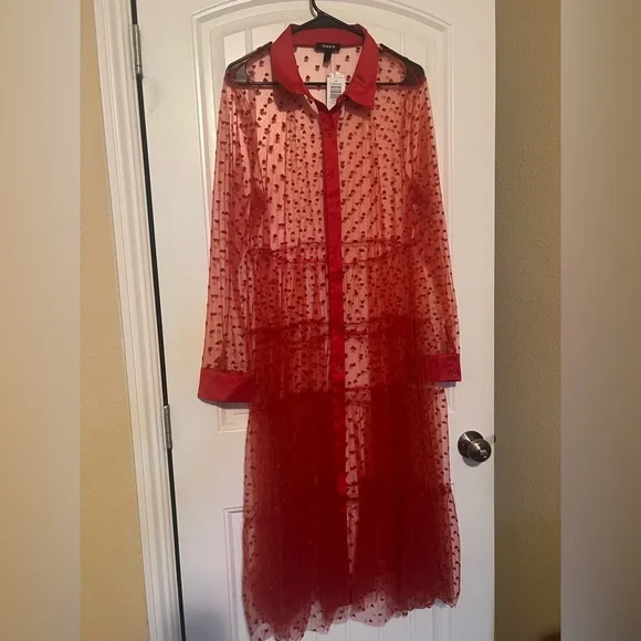 Torrid mesh red kimono - Picture 1 of 2